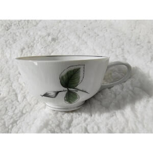 Vintage Rosenthal Germany Midnight Rose Tea Cup Mug White With Silver Trim 2.75"